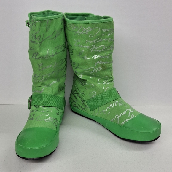 Boots green Funky unique mid shaft boots bootie size 11 nwot - Picture 2 of 16